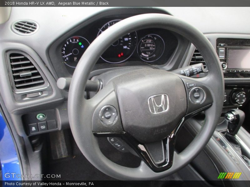Aegean Blue Metallic / Black 2018 Honda HR-V LX AWD