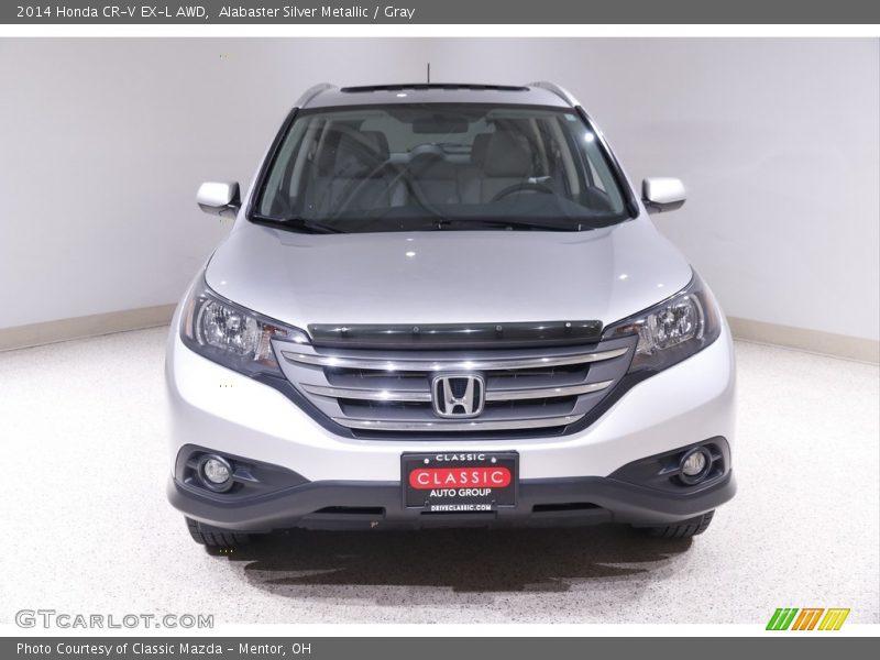 Alabaster Silver Metallic / Gray 2014 Honda CR-V EX-L AWD