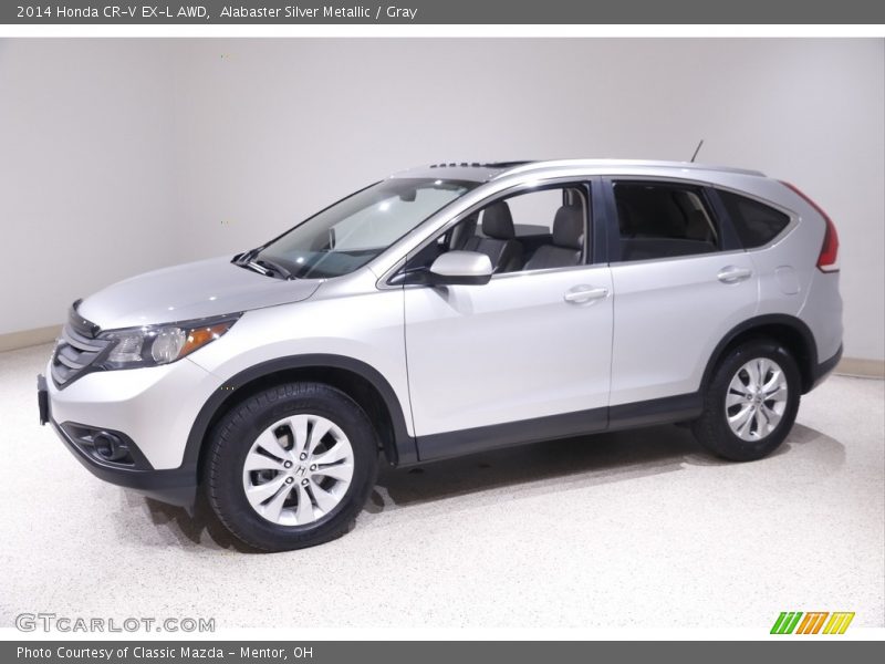 Alabaster Silver Metallic / Gray 2014 Honda CR-V EX-L AWD