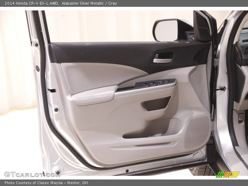 Alabaster Silver Metallic / Gray 2014 Honda CR-V EX-L AWD