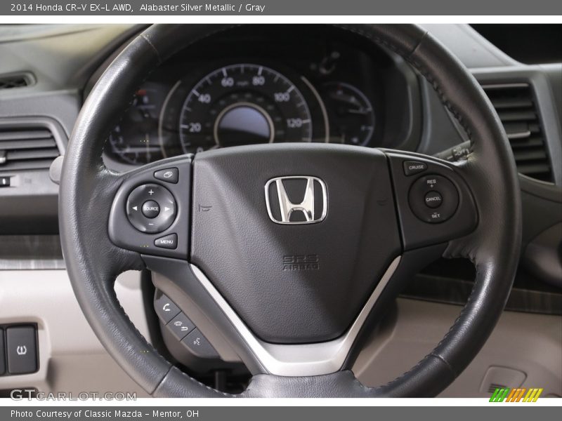 Alabaster Silver Metallic / Gray 2014 Honda CR-V EX-L AWD