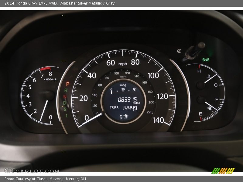Alabaster Silver Metallic / Gray 2014 Honda CR-V EX-L AWD
