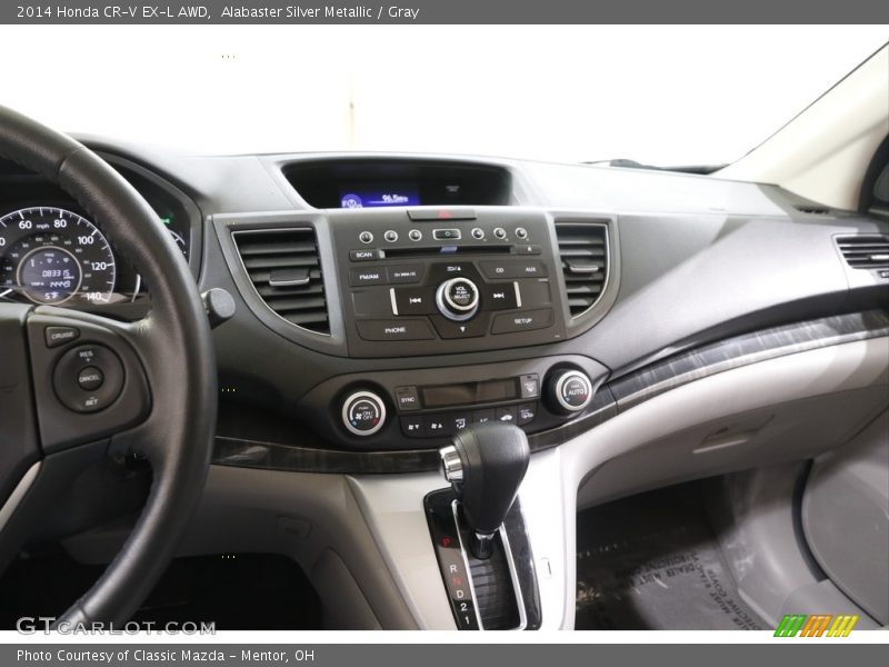 Alabaster Silver Metallic / Gray 2014 Honda CR-V EX-L AWD