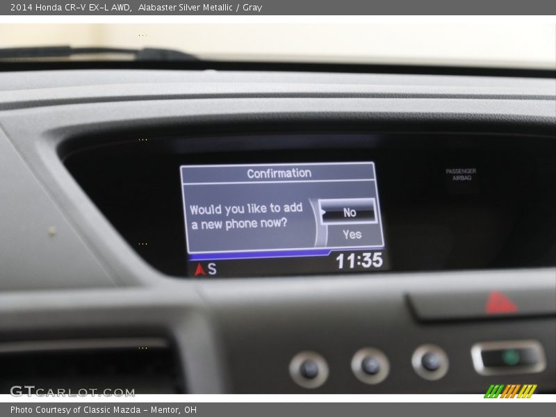 Alabaster Silver Metallic / Gray 2014 Honda CR-V EX-L AWD