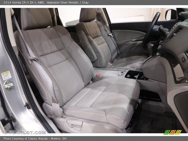 Alabaster Silver Metallic / Gray 2014 Honda CR-V EX-L AWD