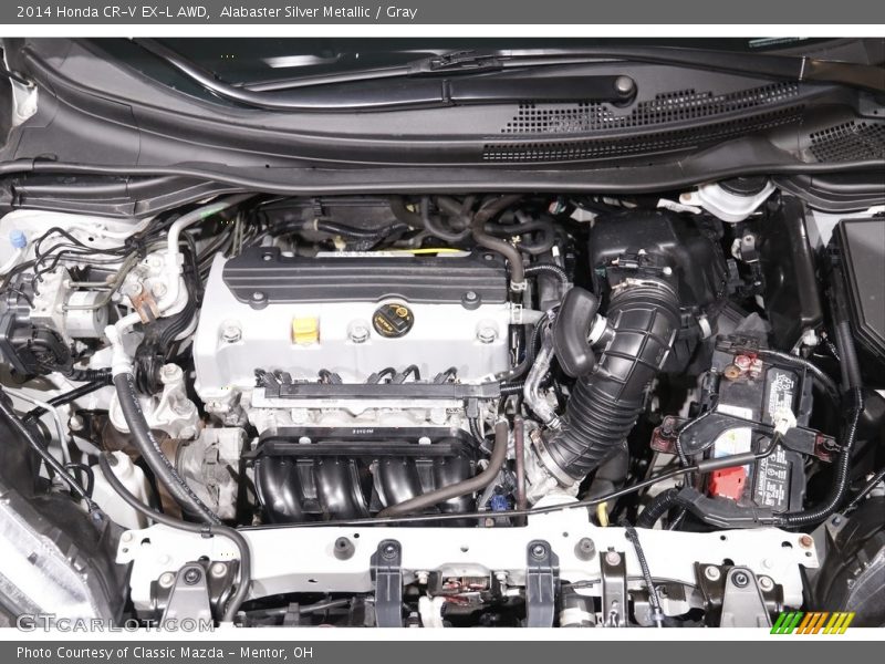 Alabaster Silver Metallic / Gray 2014 Honda CR-V EX-L AWD