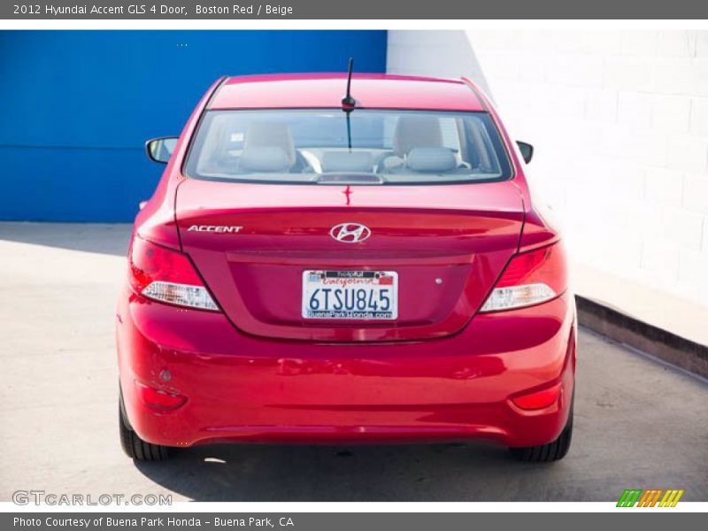Boston Red / Beige 2012 Hyundai Accent GLS 4 Door