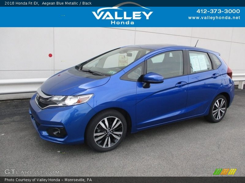 Aegean Blue Metallic / Black 2018 Honda Fit EX