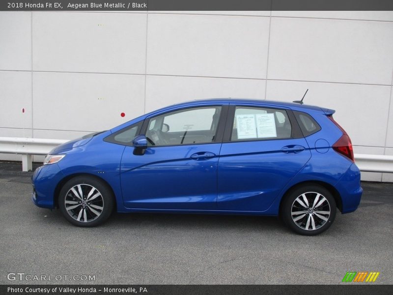 Aegean Blue Metallic / Black 2018 Honda Fit EX
