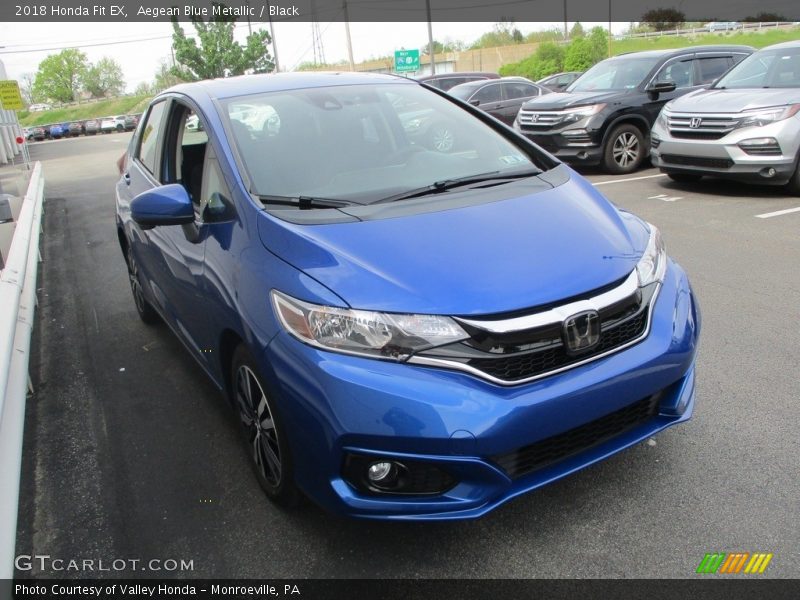 Aegean Blue Metallic / Black 2018 Honda Fit EX