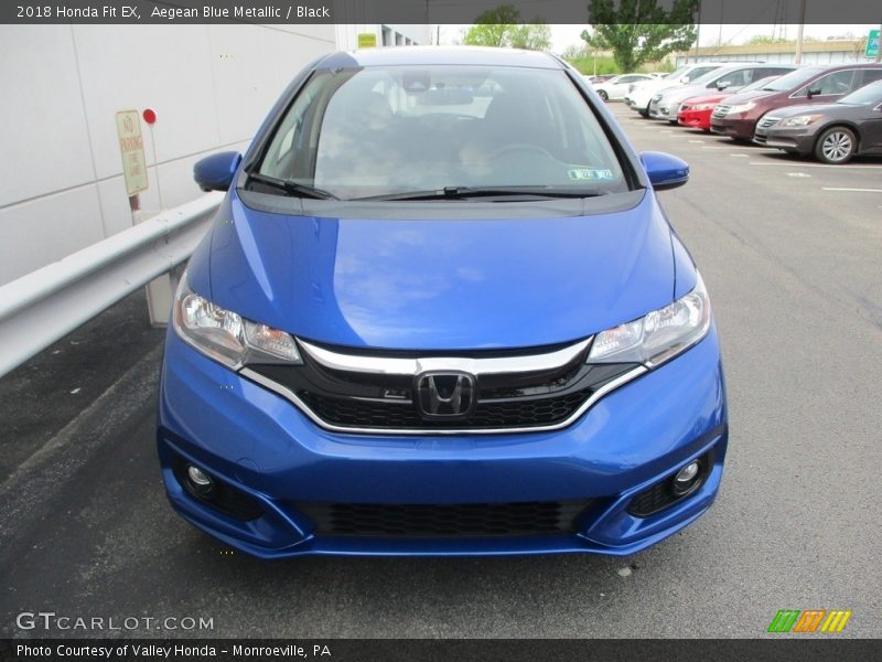Aegean Blue Metallic / Black 2018 Honda Fit EX
