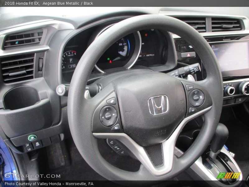 Aegean Blue Metallic / Black 2018 Honda Fit EX