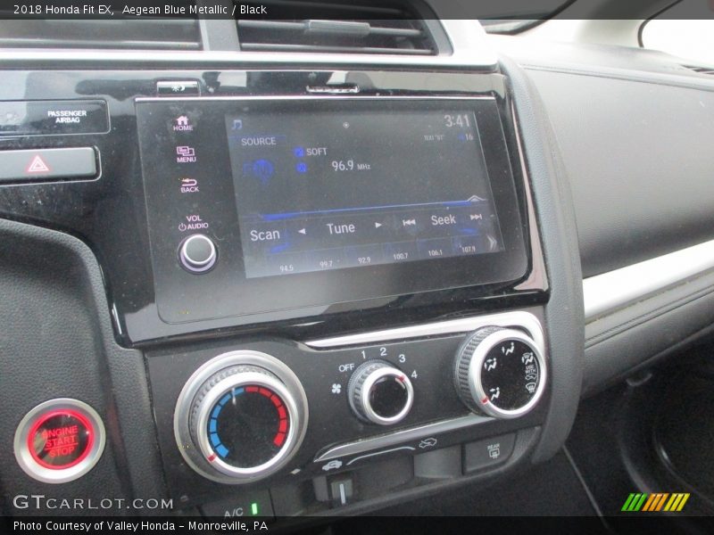 Aegean Blue Metallic / Black 2018 Honda Fit EX