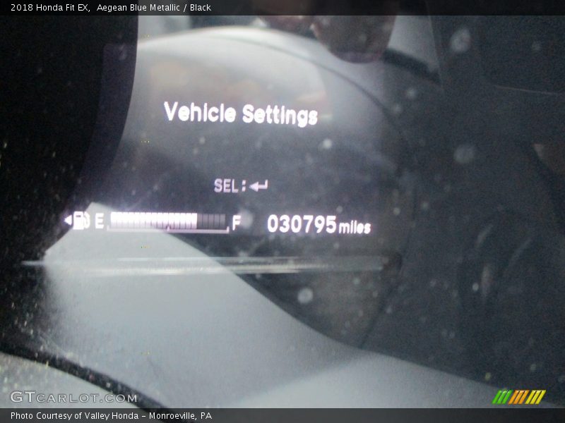 Aegean Blue Metallic / Black 2018 Honda Fit EX