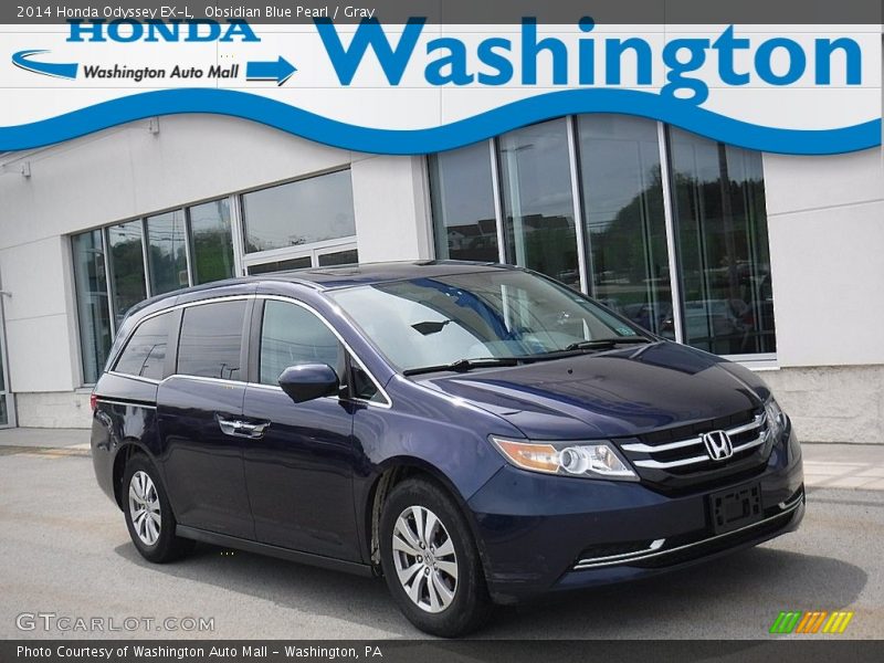 Obsidian Blue Pearl / Gray 2014 Honda Odyssey EX-L