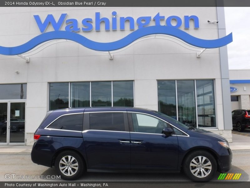 Obsidian Blue Pearl / Gray 2014 Honda Odyssey EX-L