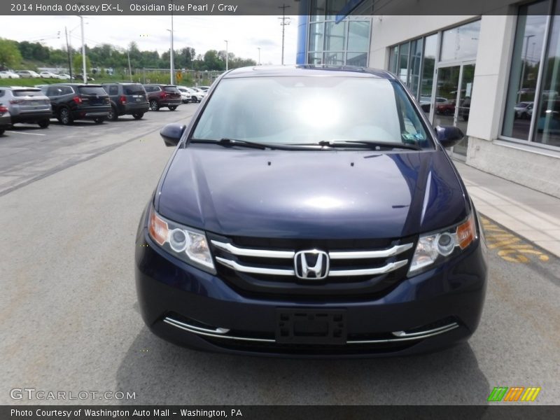 Obsidian Blue Pearl / Gray 2014 Honda Odyssey EX-L