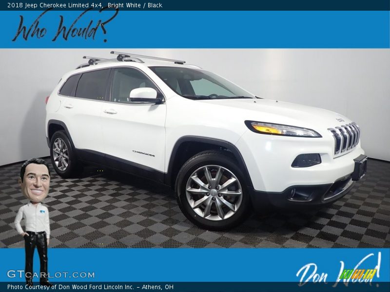 Bright White / Black 2018 Jeep Cherokee Limited 4x4