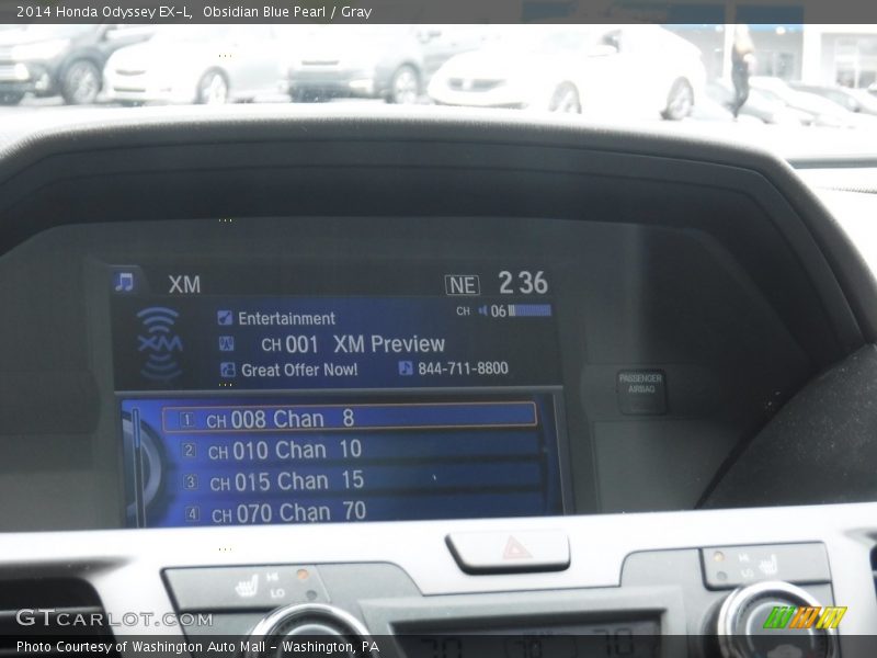 Obsidian Blue Pearl / Gray 2014 Honda Odyssey EX-L