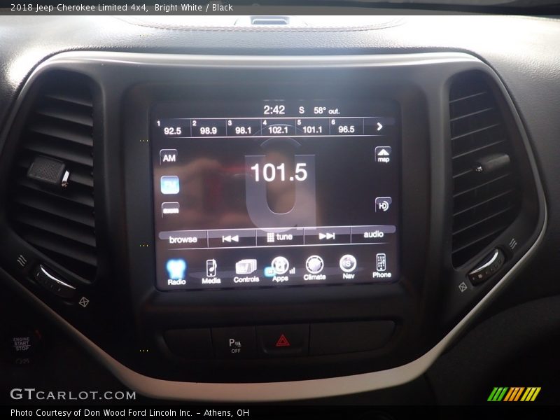 Bright White / Black 2018 Jeep Cherokee Limited 4x4