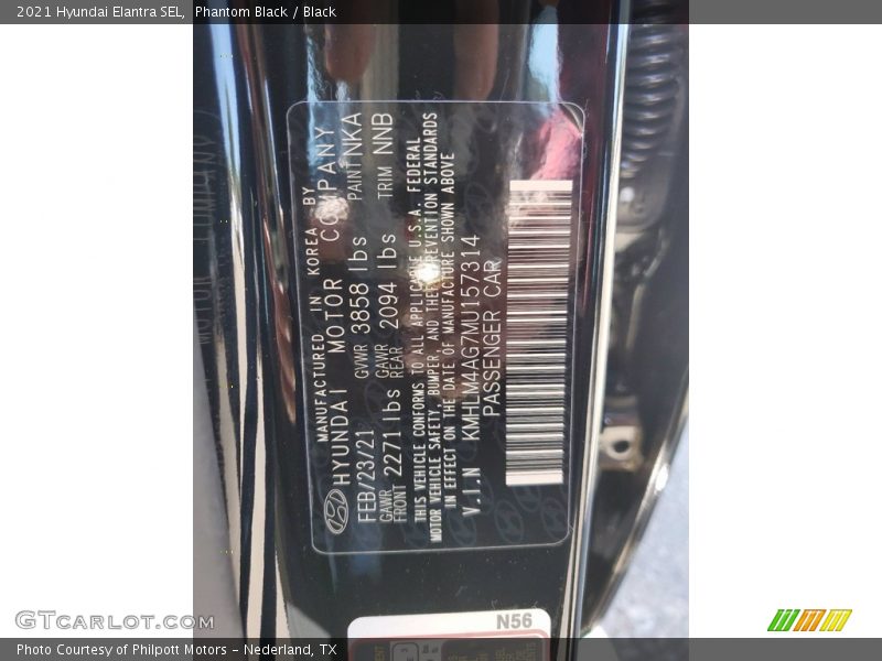 Phantom Black / Black 2021 Hyundai Elantra SEL