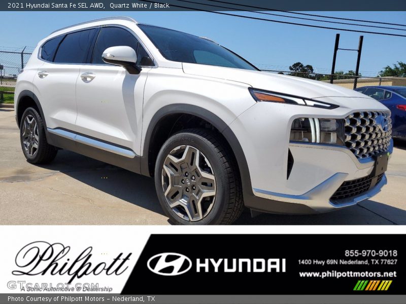 Quartz White / Black 2021 Hyundai Santa Fe SEL AWD