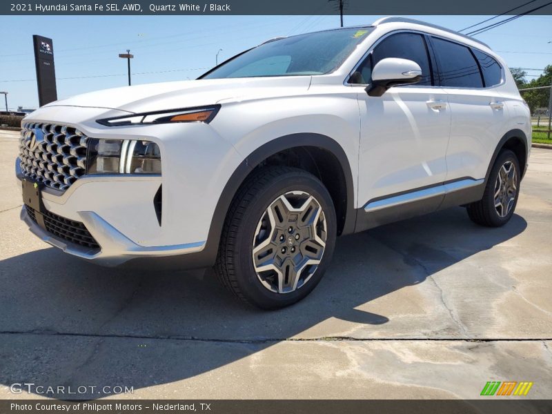 Quartz White / Black 2021 Hyundai Santa Fe SEL AWD