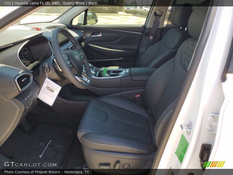 Quartz White / Black 2021 Hyundai Santa Fe SEL AWD