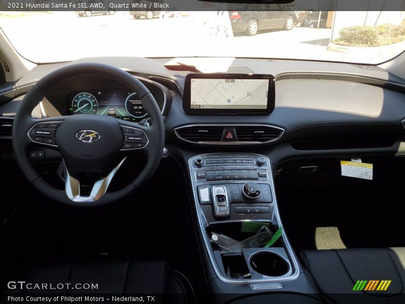Quartz White / Black 2021 Hyundai Santa Fe SEL AWD