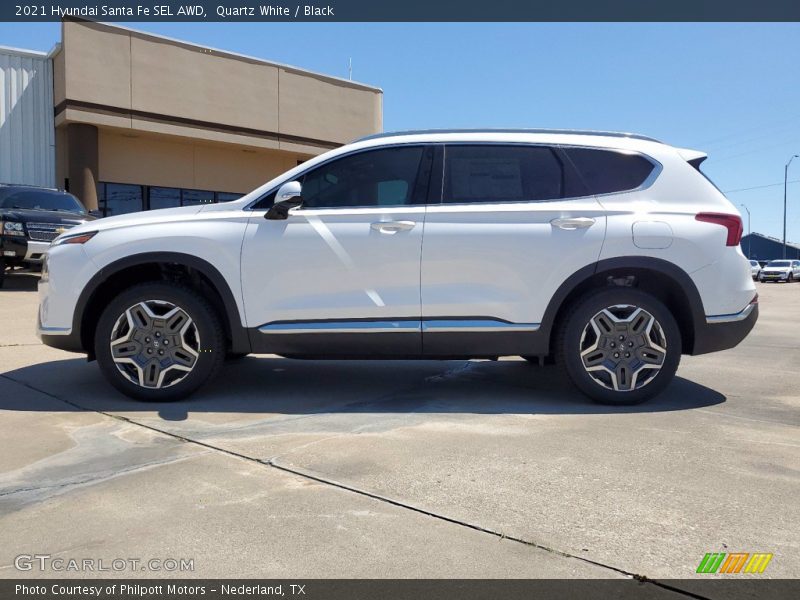 Quartz White / Black 2021 Hyundai Santa Fe SEL AWD