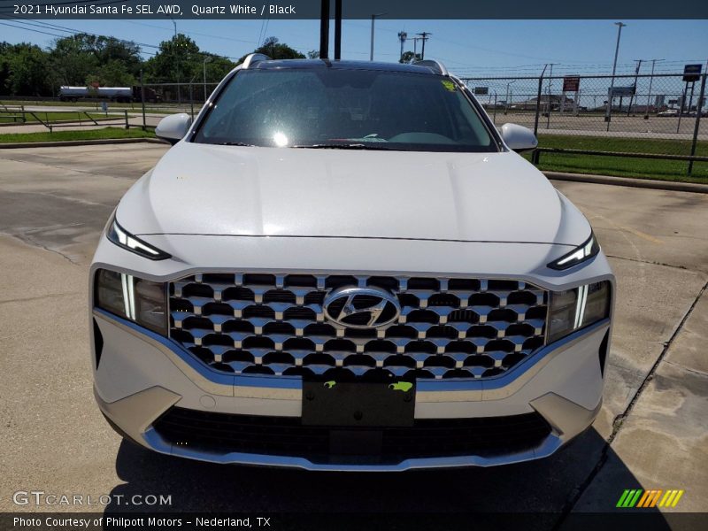 Quartz White / Black 2021 Hyundai Santa Fe SEL AWD