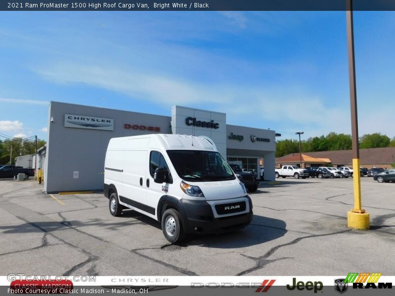 Bright White / Black 2021 Ram ProMaster 1500 High Roof Cargo Van