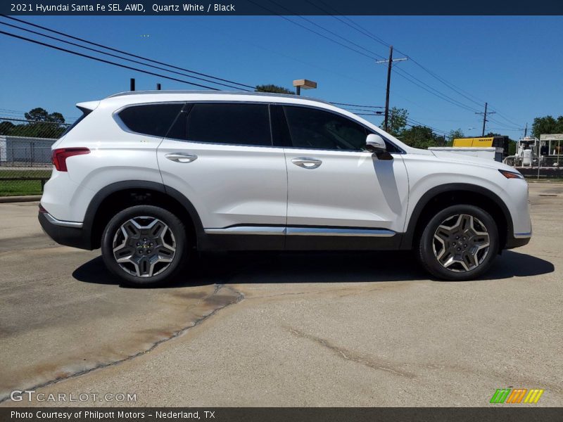 Quartz White / Black 2021 Hyundai Santa Fe SEL AWD