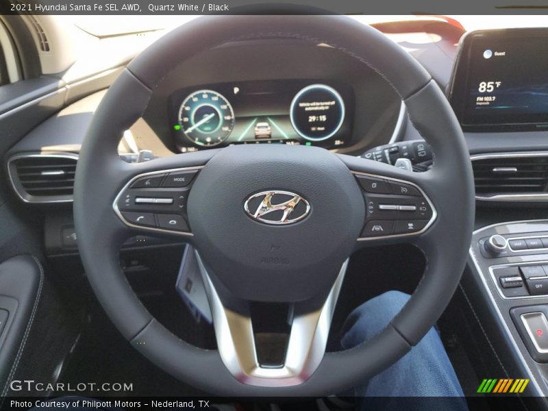Quartz White / Black 2021 Hyundai Santa Fe SEL AWD