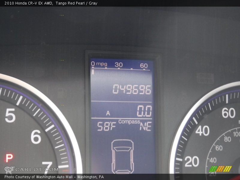 Tango Red Pearl / Gray 2010 Honda CR-V EX AWD