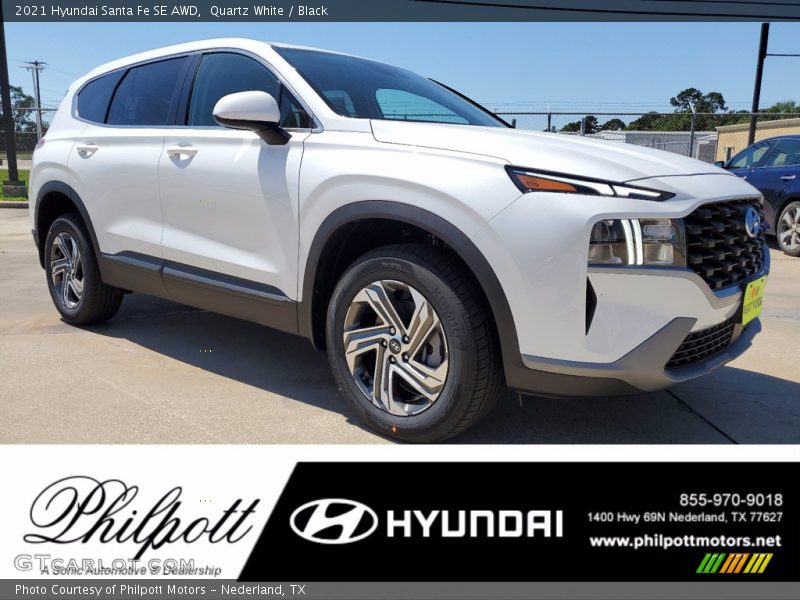 Quartz White / Black 2021 Hyundai Santa Fe SE AWD
