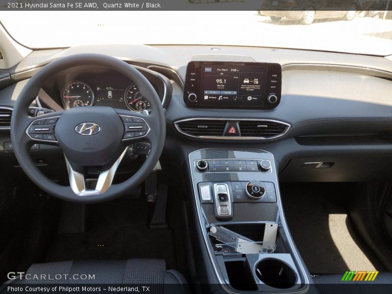 Quartz White / Black 2021 Hyundai Santa Fe SE AWD