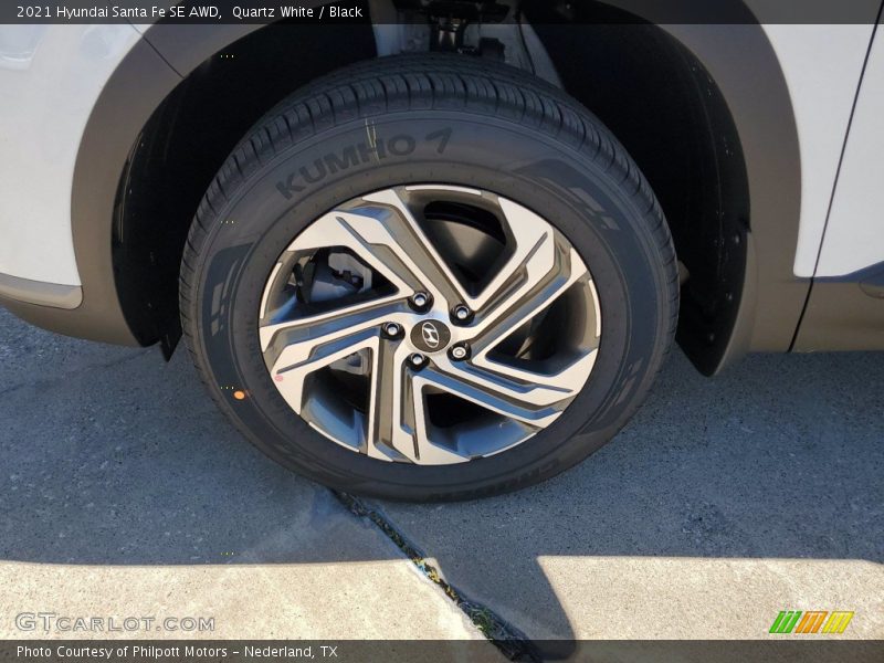 Quartz White / Black 2021 Hyundai Santa Fe SE AWD