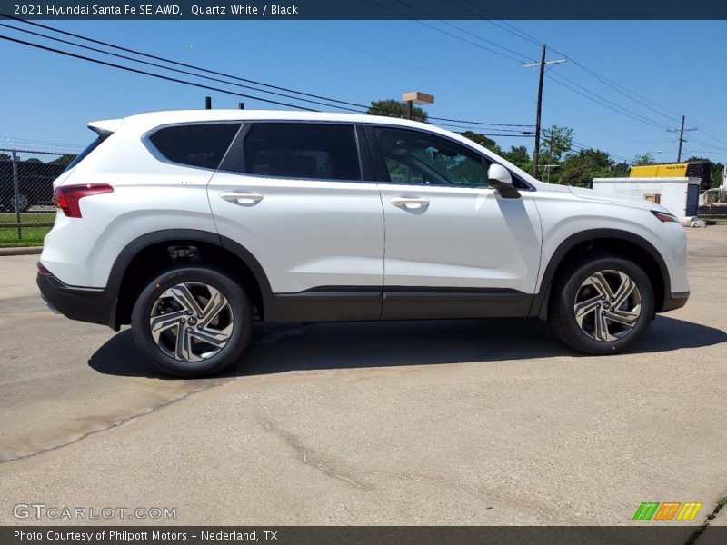 Quartz White / Black 2021 Hyundai Santa Fe SE AWD