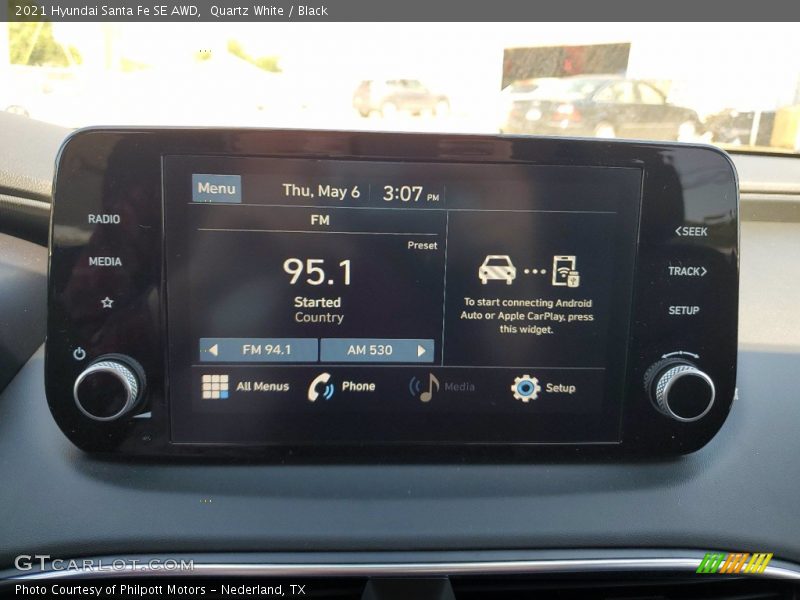 Quartz White / Black 2021 Hyundai Santa Fe SE AWD