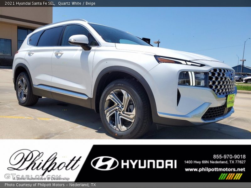 Quartz White / Beige 2021 Hyundai Santa Fe SEL