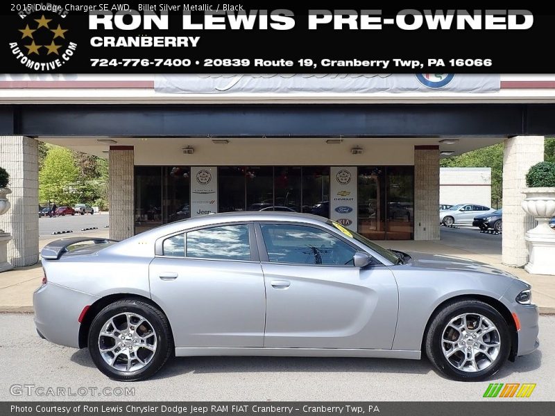 Billet Silver Metallic / Black 2015 Dodge Charger SE AWD
