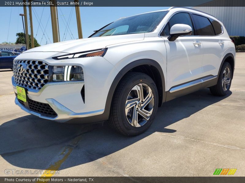 Quartz White / Beige 2021 Hyundai Santa Fe SEL