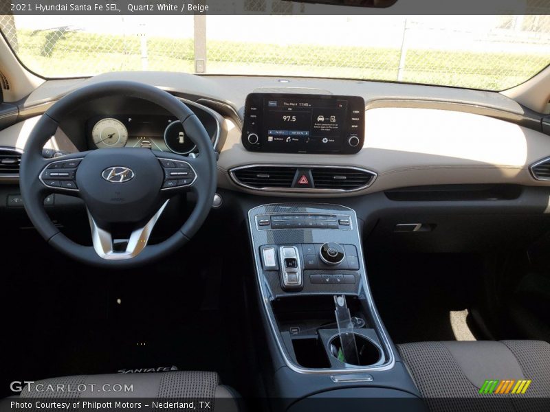 Quartz White / Beige 2021 Hyundai Santa Fe SEL