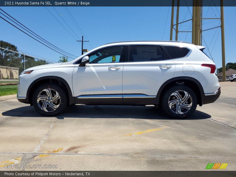 Quartz White / Beige 2021 Hyundai Santa Fe SEL