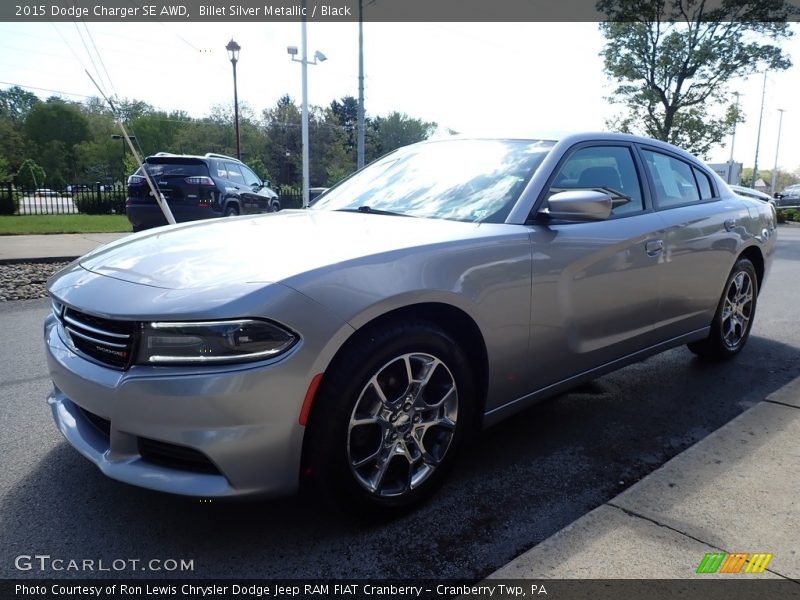 Billet Silver Metallic / Black 2015 Dodge Charger SE AWD