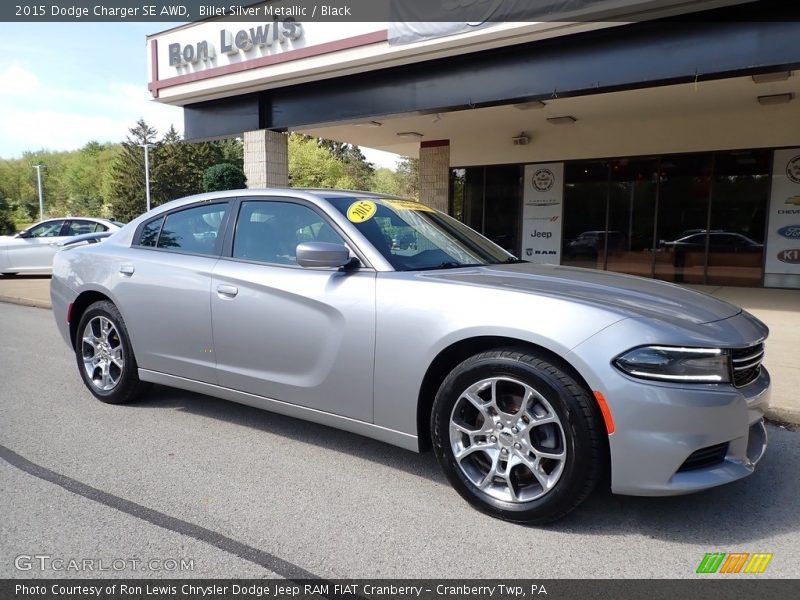 Billet Silver Metallic / Black 2015 Dodge Charger SE AWD