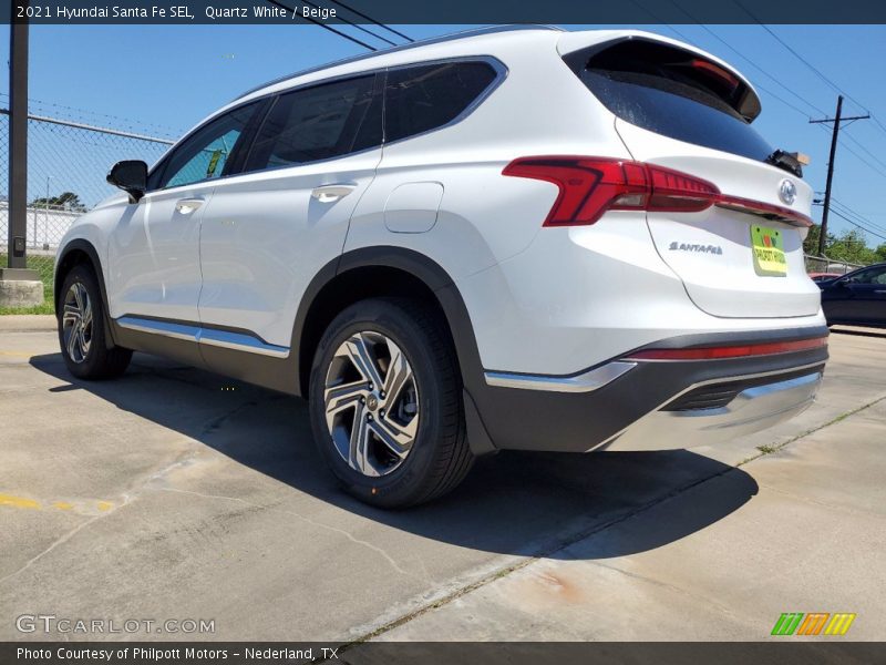 Quartz White / Beige 2021 Hyundai Santa Fe SEL