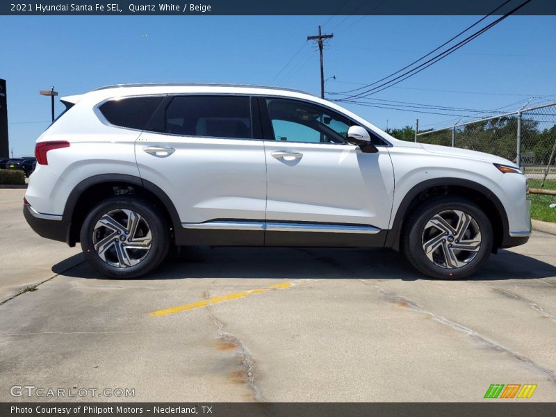 Quartz White / Beige 2021 Hyundai Santa Fe SEL