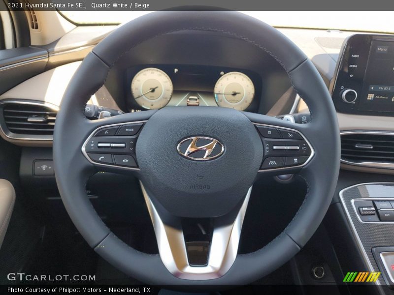Quartz White / Beige 2021 Hyundai Santa Fe SEL
